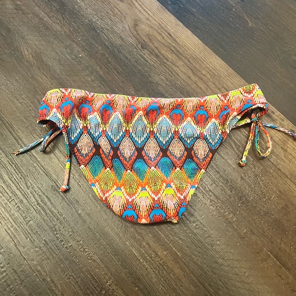 ‼️LAST CHANCE SALE‼️ BISOU BISOU WOMENS Multi Colored Swim Bikini Bottoms Size L - Picture 2 of 4